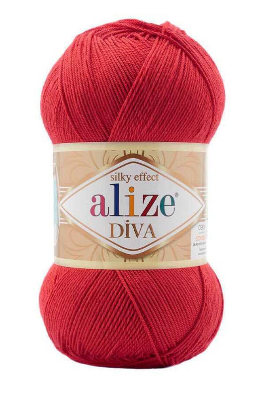 Alize Diva Kırmızı (105) örgü ipliği - LivanConcept