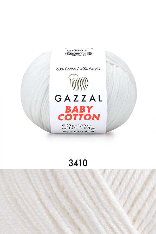Gazzal Baby Cotton örgü ipliği Kırık Beyaz - LivanConcept