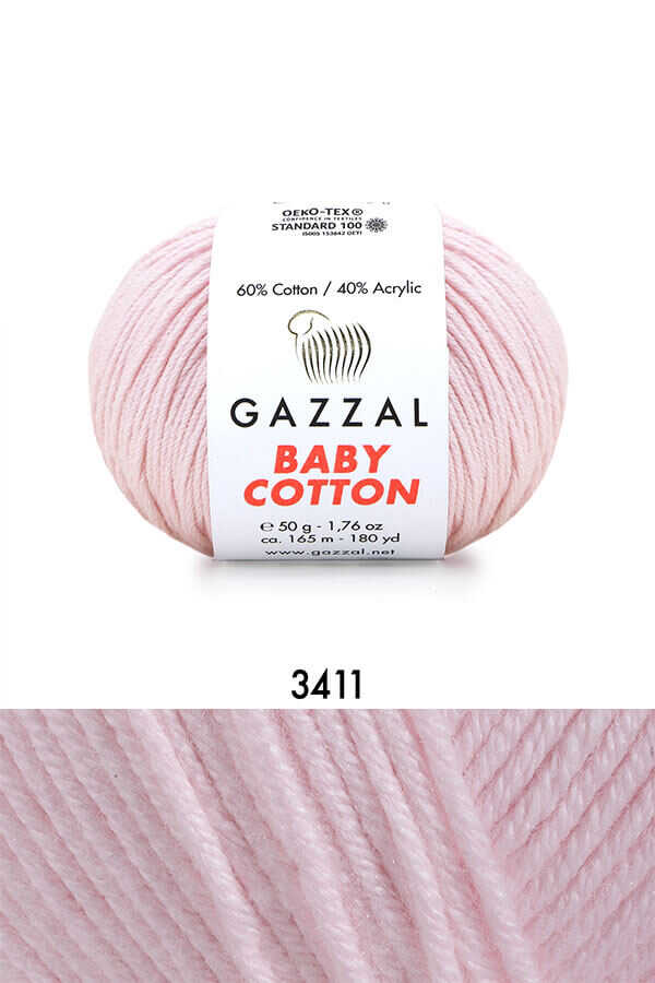 Gazzal Baby Cotton örgü ipliği Soft Pembe - LivanConcept
