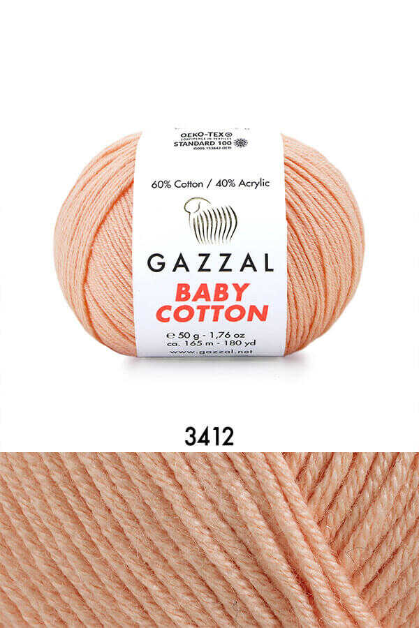 Gazzal Baby Cotton örgü ipliği Somon - LivanConcept