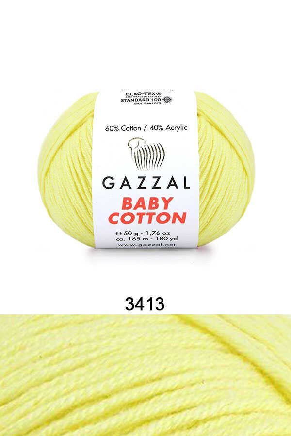Gazzal Baby Cotton örgü ipliği Bebe Sarı - LivanConcept