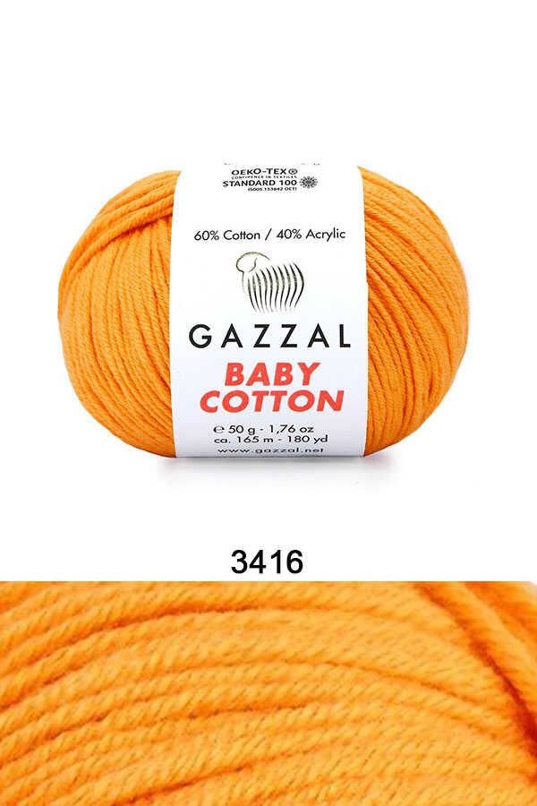 Gazzal Baby Cotton örgü ipliği Bal Kabağı - LivanConcept