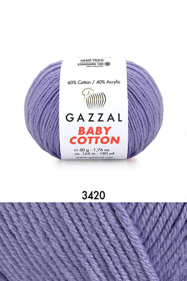 Gazzal Baby Cotton örgü ipliği Lila - LivanConcept