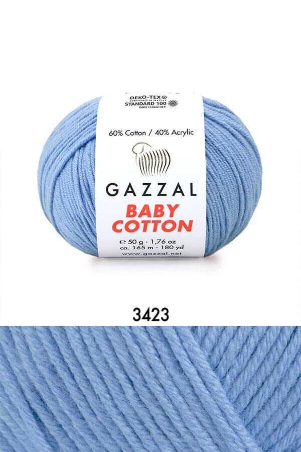 Gazzal Baby Cotton örgü ipliği Bebe Mavi - LivanConcept