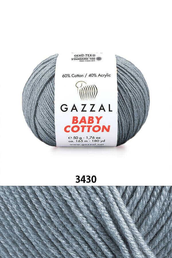 Gazzal Baby Cotton örgü ipliği Gri - LivanConcept
