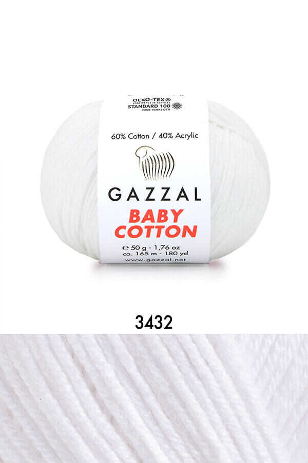 Gazzal Baby Cotton örgü ipliği Beyaz - LivanConcept