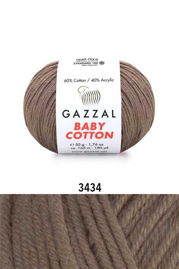 Gazzal Baby Cotton örgü ipliği Vizon (3434) - LivanConcept