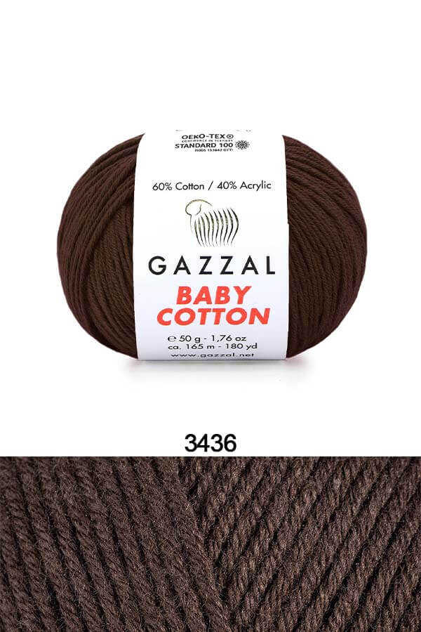 Gazzal Baby Cotton örgü ipliği Kahverengi - LivanConcept
