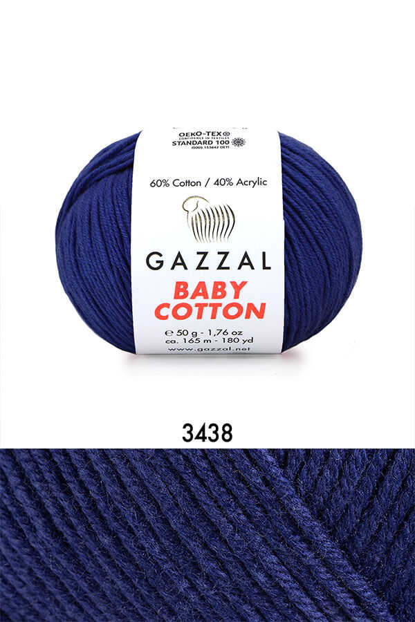 Gazzal Baby Cotton örgü ipliği Gece Mavi - LivanConcept