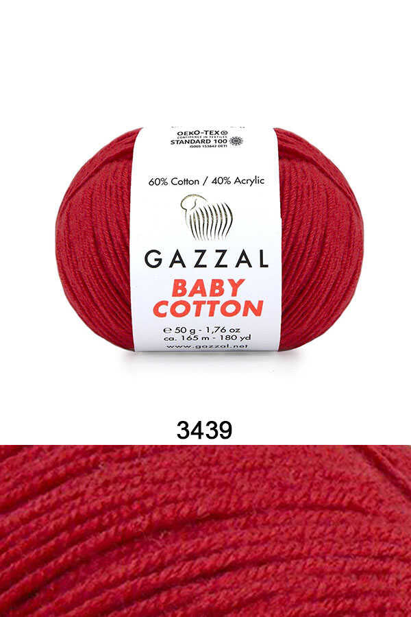 Gazzal Baby Cotton örgü ipliği Koyu Kırmızı - LivanConcept