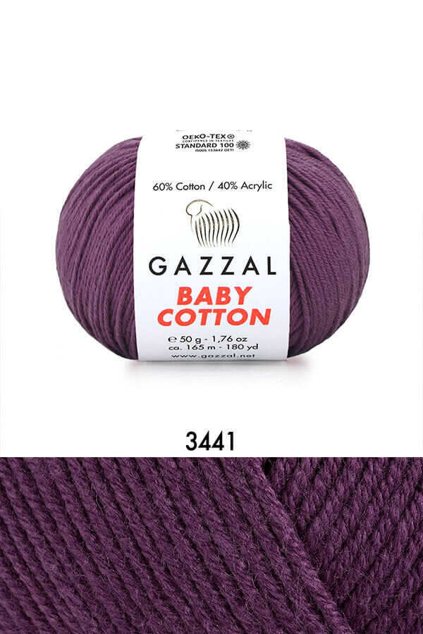 Gazzal Baby Cotton örgü ipliği Mürdüm - LivanConcept