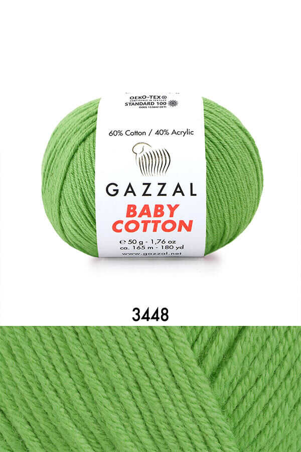 Gazzal Baby Cotton örgü ipliği Yeşil (3448) - LivanConcept