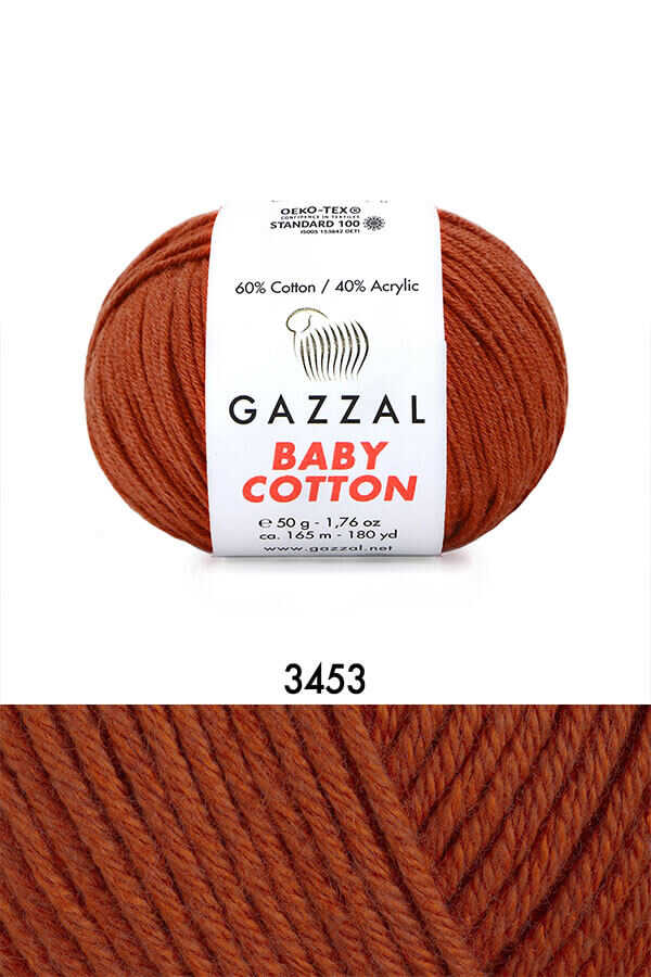 Gazzal Baby Cotton örgü ipliği Kiremit - LivanConcept