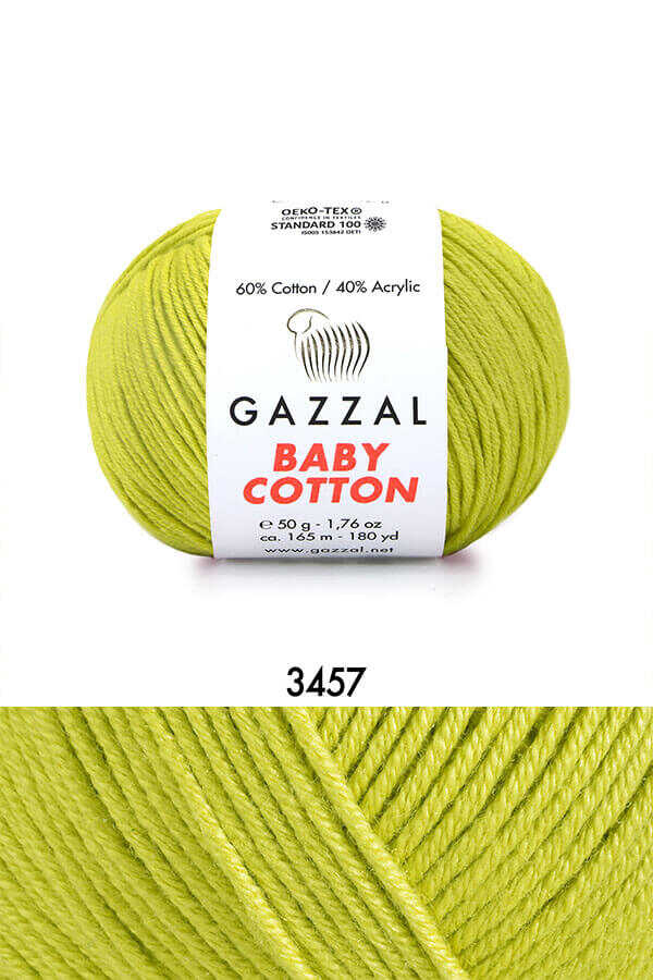 Gazzal Baby Cotton örgü ipliği Fıstık Yeşili - LivanConcept