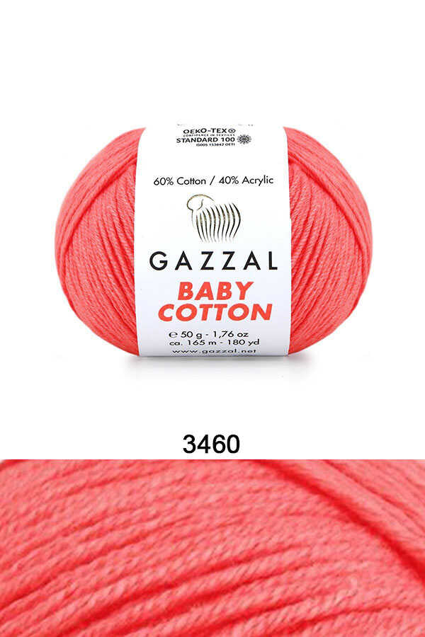 Gazzal Baby Cotton örgü ipliği Pembe (3460) - LivanConcept
