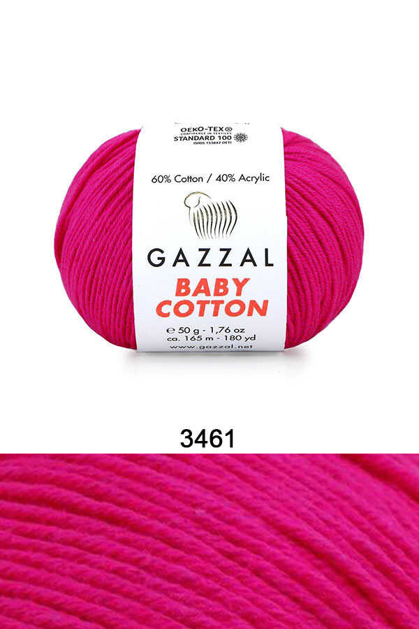 Gazzal Baby Cotton örgü ipliği Neon Pembe - LivanConcept