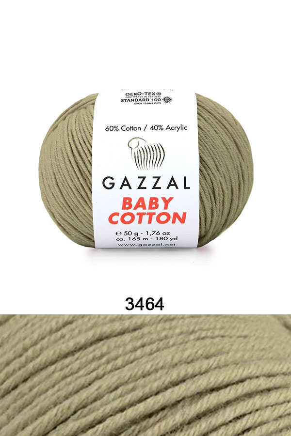 Gazzal Baby Cotton örgü ipliği Yağ Yeşili - LivanConcept