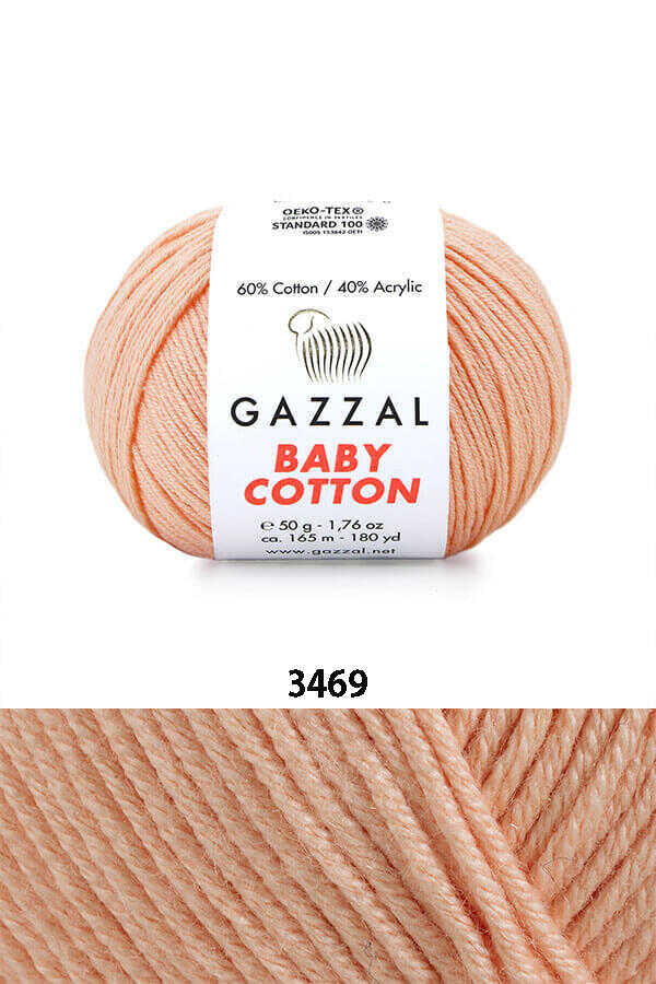 Gazzal Baby Cotton örgü ipliği Yavruağzı (3469) - LivanConcept