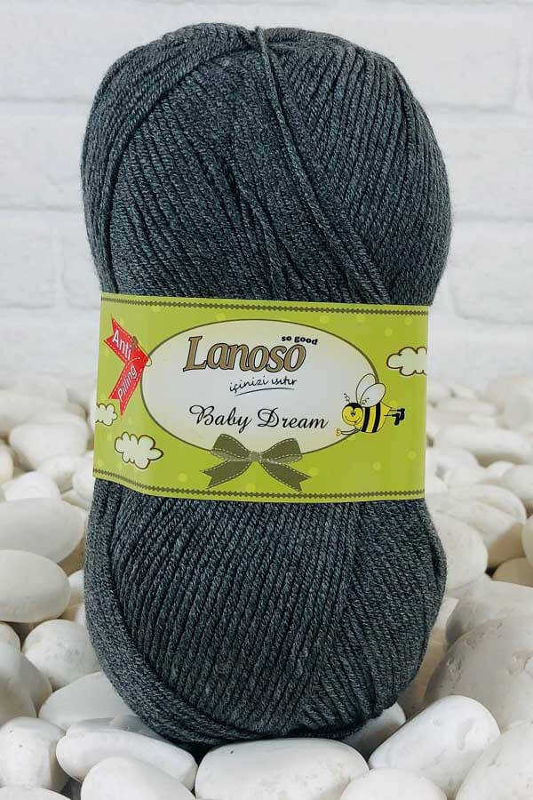 Lanoso Baby Dream örgü ipliği Koyu Gri - LivanConcept
